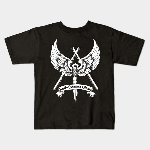 Eskirma Kali Arnis logo badge Kids T-Shirt by Black Tee Inc